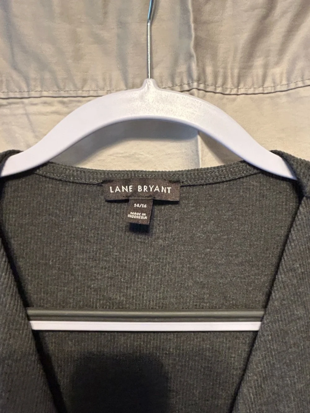 Lane Bryant White and Black Wrap-Front Long Sleeve Tops - Picture 5 of 7